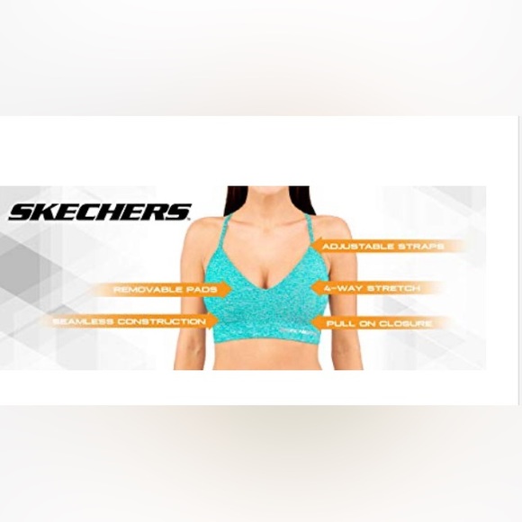 Skechers Women's Studio Seamless Cami Padded Deep V-Neck Cross-Back Lounge Bra,S - Picture 10 of 10